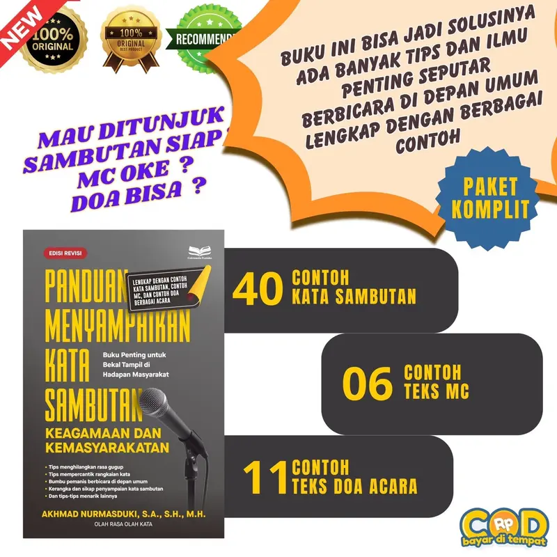 Buku Panduan Menyampaikan Kata Sambutan (ada contoh sambutan, mc dan doa acara) 0