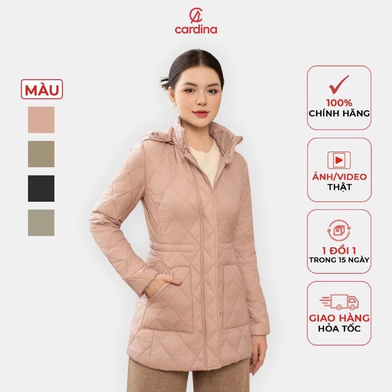 Áo phao nữ CARDINA chất liệu vải gió cao cấp chống nhăn mềm mại trần bông nhẹ giữ nhiệt tốt 4PLF01