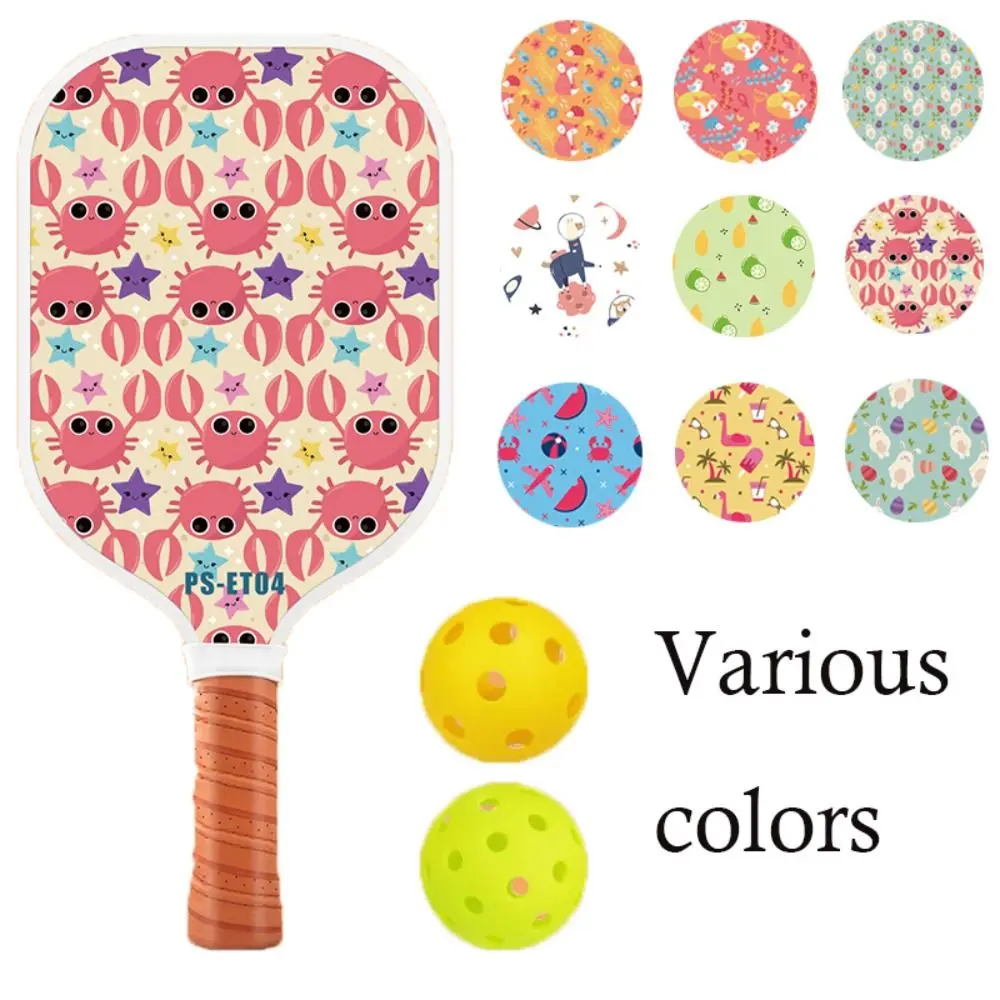 New Lightweight Pickleball Paddle Fiber Glass Honeycomb Core Sports Accessories Colorful Professional Kid Racquet Set Gifts for Children