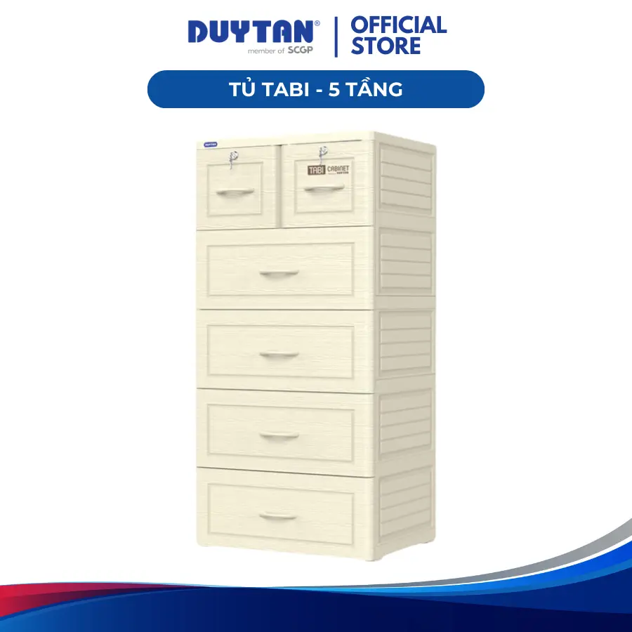 【Live】Tủ quần áo Tabi 5 tầng, ngăn kéo bền chắc, đựng được đồ chơi, vật dụng nhà cửa, nhựa Duy Tân, nhiều màu sắc lựa chọn