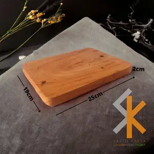 Talenan Kayu Mahoni Tebal Solid, Ukuran 25 x 19 x 2 CM, Wooden Cutting Board kitchenware anti jamur