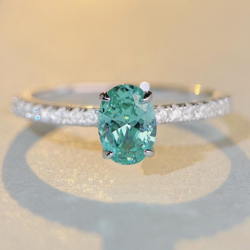 【T8】925 Sterling Silver Oval Shape CZ Ring 2