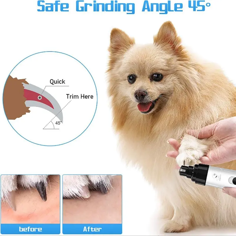 Pet Electric Nail Trimmer, 1 Box Pet Nail Polisher & Accessories, Rechargeable Pet Nail Clipper, Professional Dog & Cat Grooming Tool,  Funky Bedroom Accessories 5