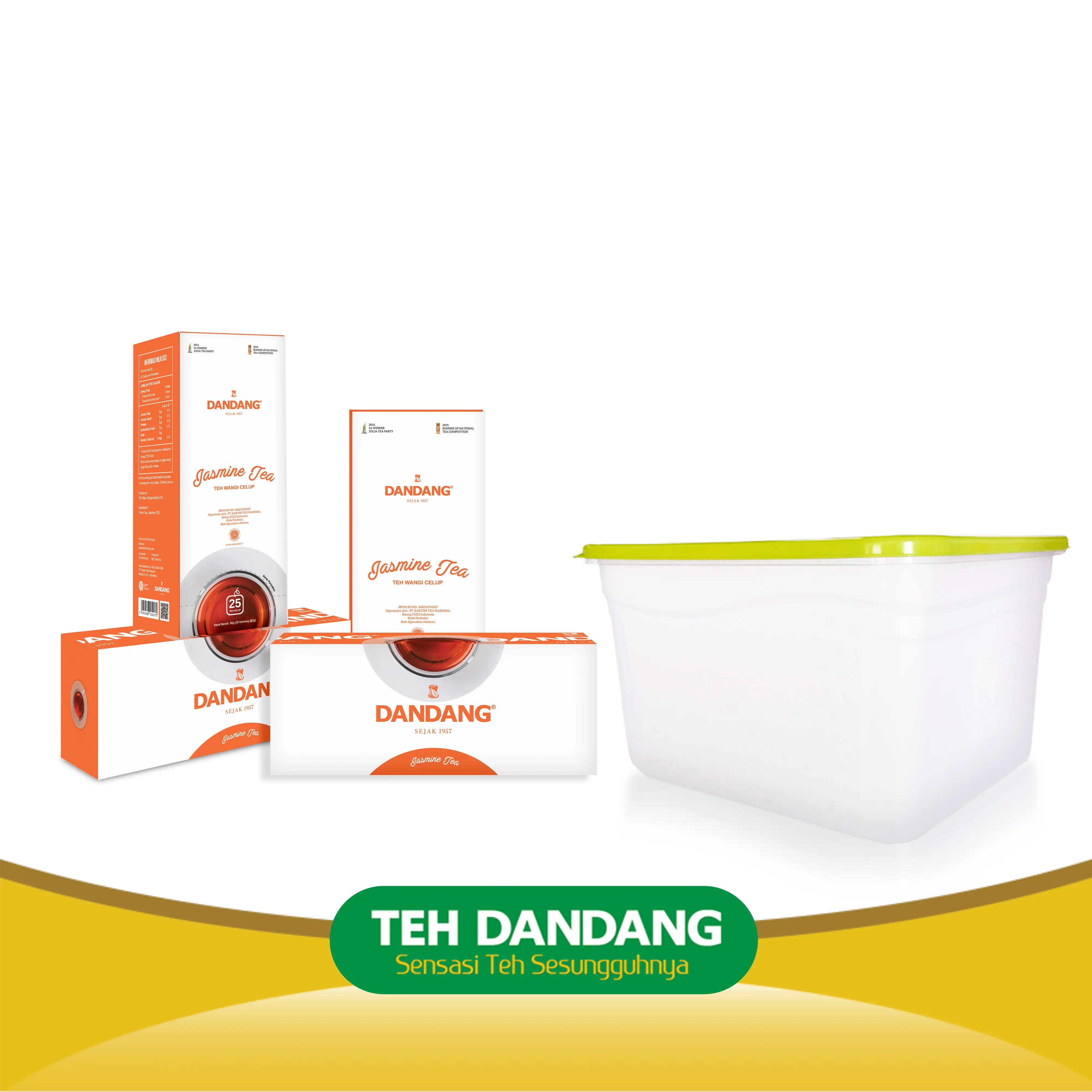 Teh Dandang Jasmine Celup [4 box isi 50gr] + Free Lunchbox