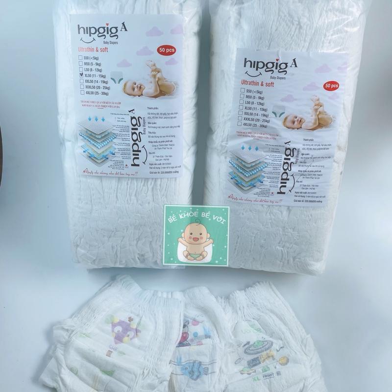 [TẶNG QUÀ] [Combo 100 miếng] tã bỉm quần Hipgig A form BO đẹp, bỉm êm,bề mặt 3D thoáng khí, thấm tốt (1000ml) cho bé (thay đổi họa tiết, giao ngẫu nhiên) Trẻ sơ sinh Voi