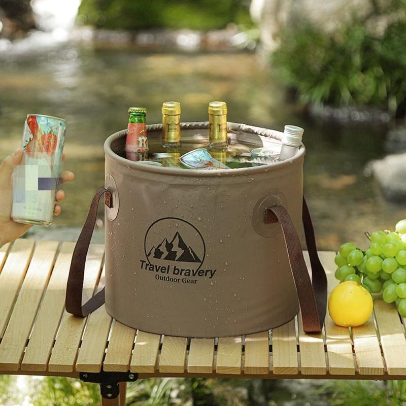 Fashion 5L/10L/20L Camping Bucket Basin Container Portable Folding Water Storage Bucket Camping Supplies with Handle Camping Bag 0