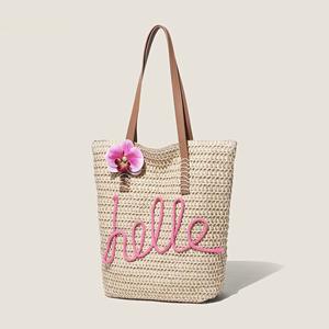 Ladies' large capacity woven bag - new summer beach vacation bag for seaside trips, also suitable for office commuting. Woven tote bag.