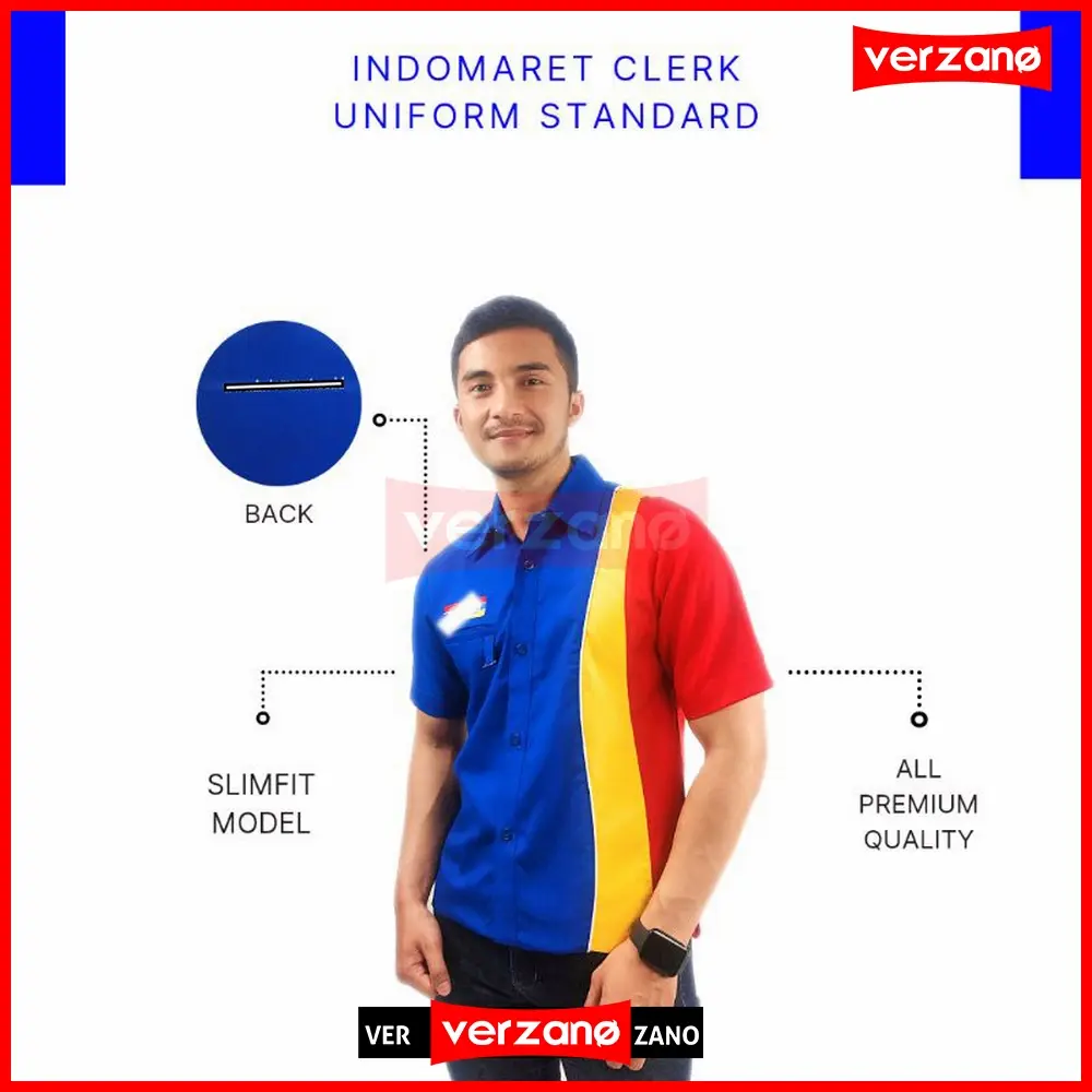 Baju Seragam Pria Kantor Kemeja Kantor Formal Casual Minimarket Kemeja Seragam Indomaret Standar Pria Wanita Slimfit