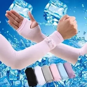 Summer Polyester Ice Silk Sleeves Sun Protection Cool Refreshing Ice Sleeves Driving Outdoor UV Protection Unisex