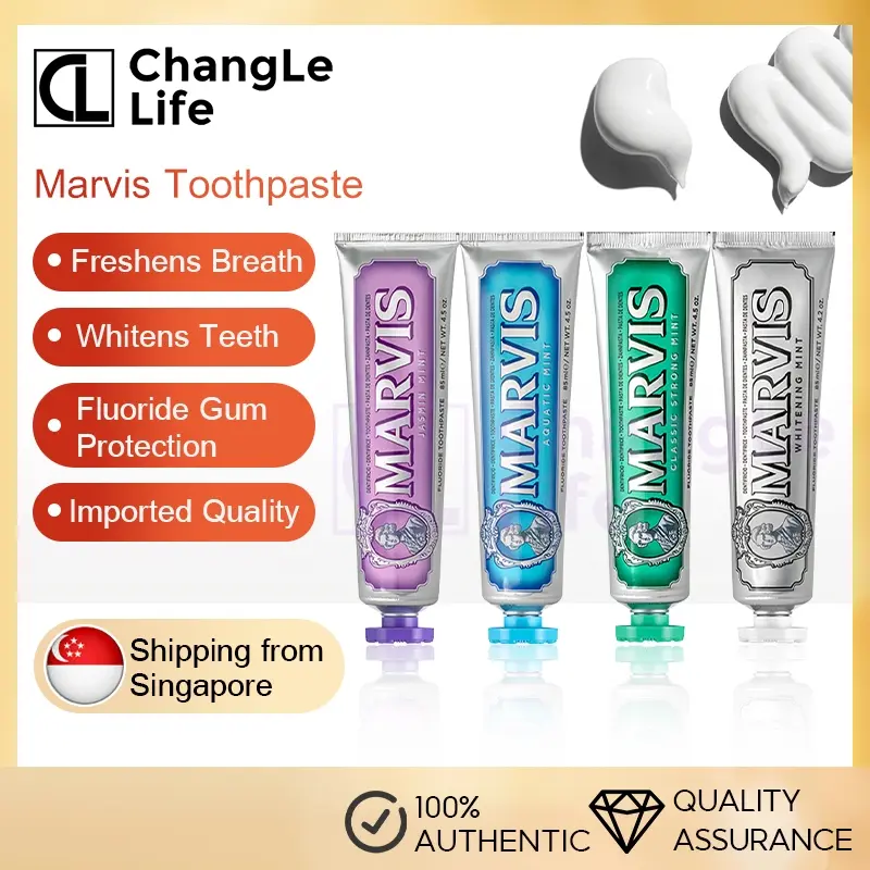 Marvis Toothpaste Collection, Fresh Breath, Bright White, Protect Gums