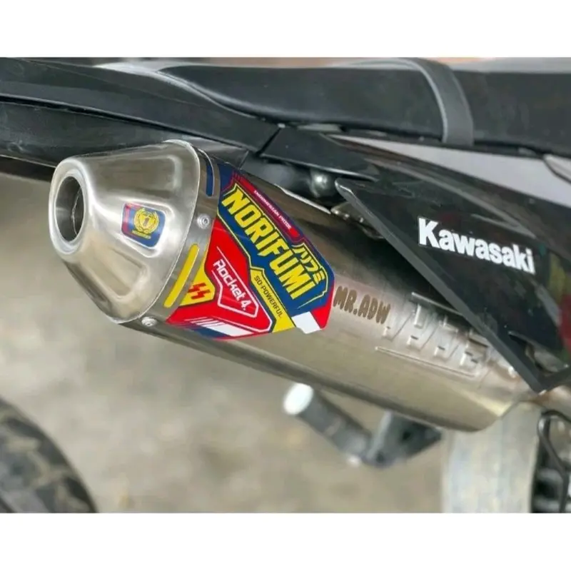 Knalpot Norifumi Rocket 4 logo baru klx crf d-tracker wr pemasangan PNP produk only full system Motor Motorcycle Sporty 5
