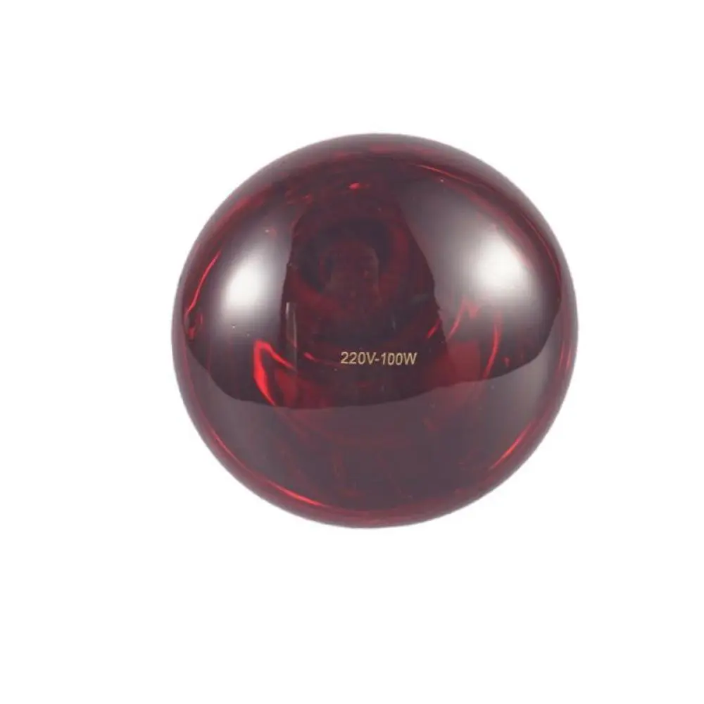 Red Heat Lamp Bulb Reflector Flood Light Heat Lamp Bulb E27 Base Infrared Bulb for Reptiles Heating Use Turtle Dragon Chicks