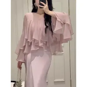 [ready stock]PO15 CHICMORE Atasan Kemeja Elegan Lengan Panjang Warna Kontras Untuk Wanita Gaya Modis