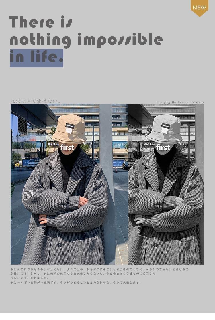 Product Introduction of Autumn Winter Cotton-Padded Coat Mid-Length Design Windbreaker Men's Korean-Style Trendy Casual Cape British Style Coat Woolen Coat 1