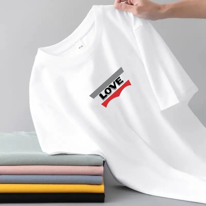 Áo Thun Cotton Ngắn Tay Mùa Hè, Dành Cho Nam Giới, Cổ Tròn, Dáng Rộng Vừa Vặn, Ngoại Cỡ, Tay Áo Dài Một Phần, Áo Lớp Nền Áo Hợp Xu hướng Mới, Áo Nam, Áo Phông 3