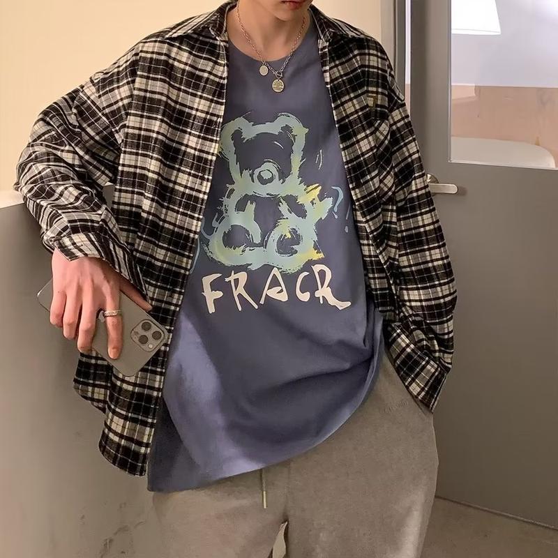Product Introduction of American Retro Short Sleeve T-shirt Men's Summer Loose All-Matching Ins Trendy Half-Length Sleeves T-shirt Fashion Brand 3