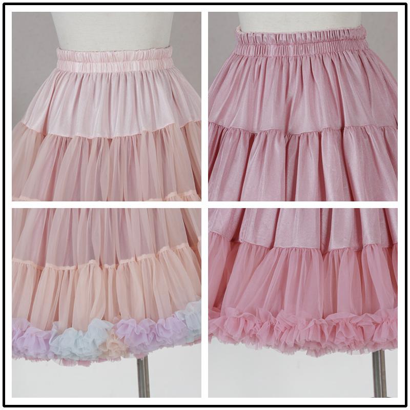 Product Introduction of Plus Size TUTU skirt lolita skirt support rainbow fart parent-child soft yarn lolita dress cotton candy mesh half skirt 6