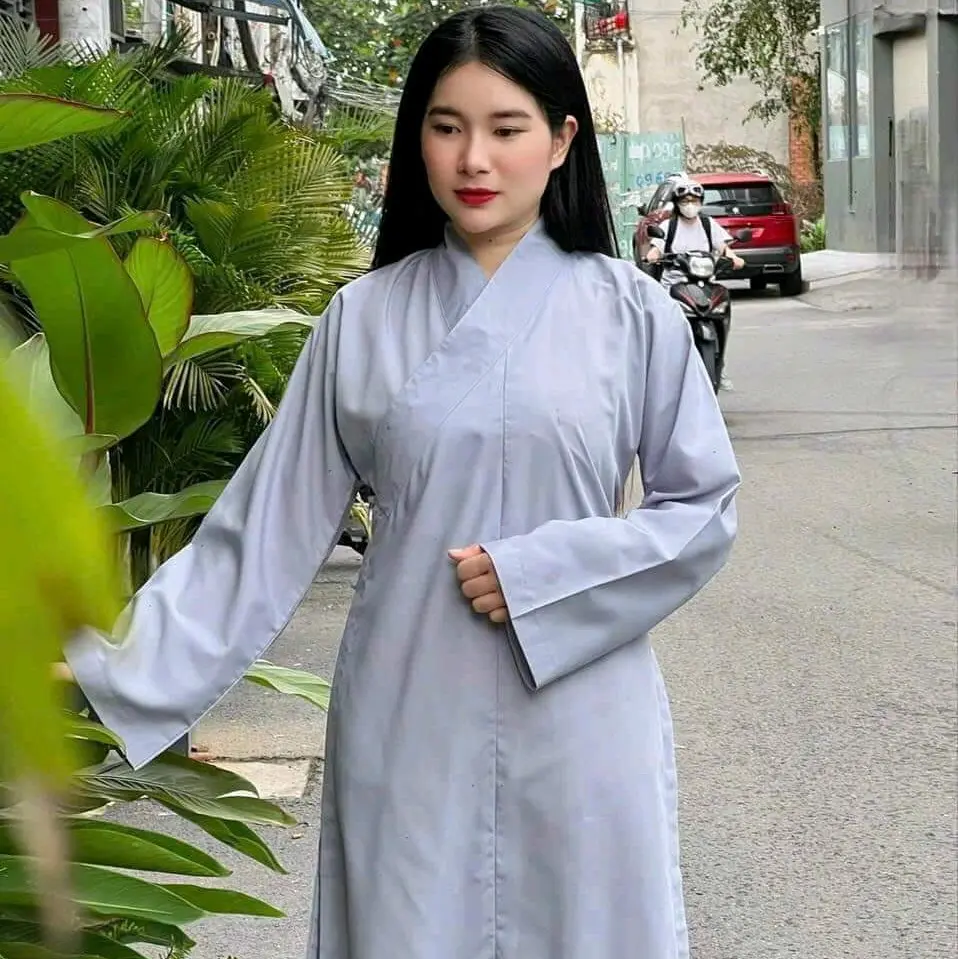 Áo tràng phật tử đi chùa vải Kate  100 kí đổ lại.