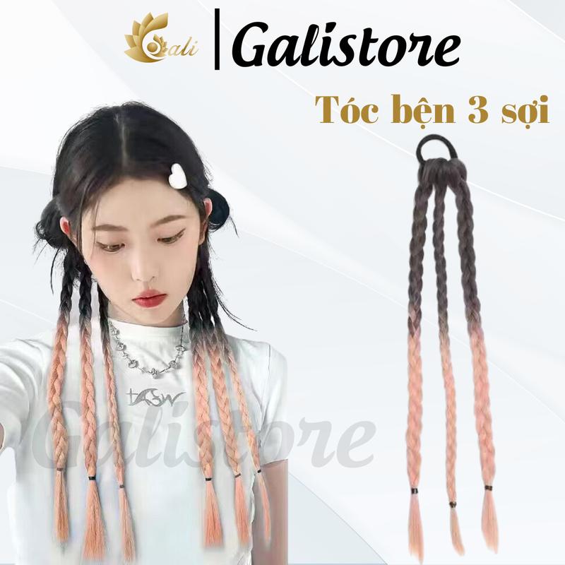 Tóc bện 3 sợi thắt bính đuôi ngựa tóc Giả Thắt Bính Thời Trang Bện Đuôi Ngựa Hàn Quốc Cho Nữ- Galistore   giá 1 bên   Wig 