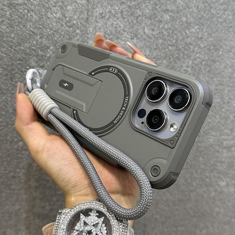 Ốp Điện Thoại Có Giá Đỡ Magsafe, Phong Cách Sang Trọng, Dây Treo, Thích Hợp Cho iPhone 17, Air, 16, 15, 14 Plus, 13, 12, 11, Pro Max, 16E / SE4, Ốp Bảo Vệ Điện Thoại Chống Sốc, Có Dây Đeo Cổ Tay Sạc Không Dây Từ Tính, Phụ Kiện Ốp Lưng