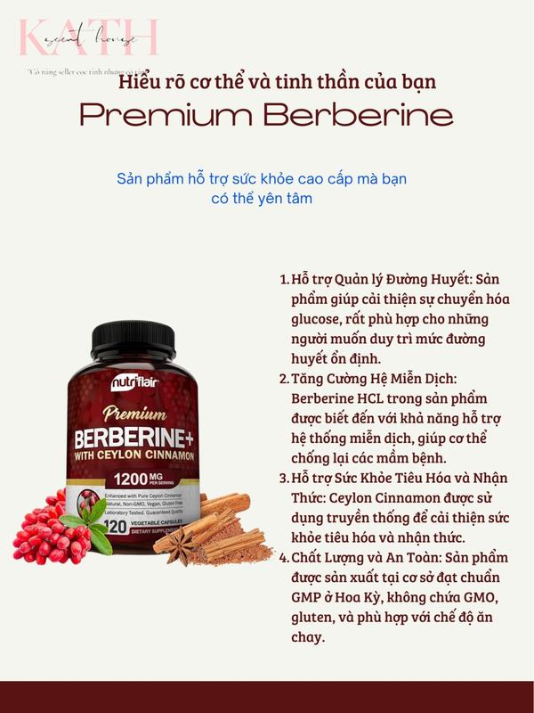 [Kath] Viên uống Berbe.rine hỗ trợ sức khỏe [hộp] chính hãng