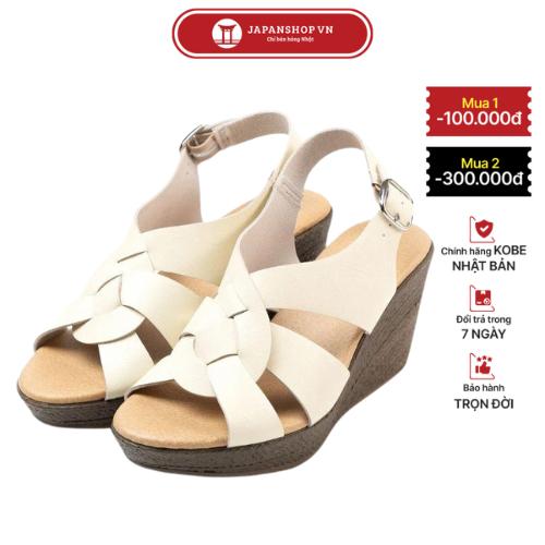Kosu Sandal đế xuồng siêu êm cao 8cm xăng đan công sở siêu nhẹ chống thấm nước chính hãng Nhật Bản 23003