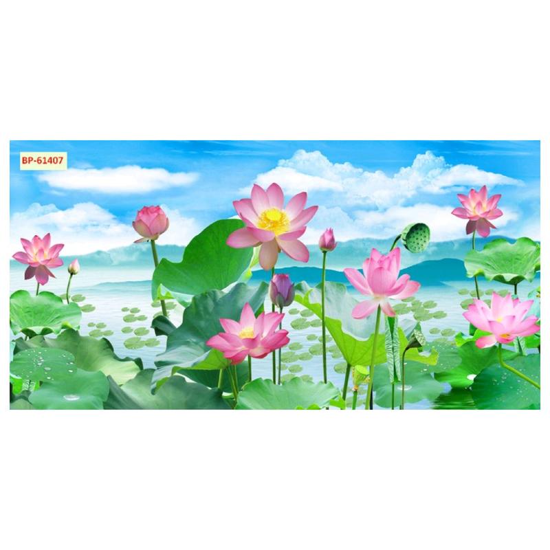 Tranh hoa sen dán tường 3d Decor Phòng Khách