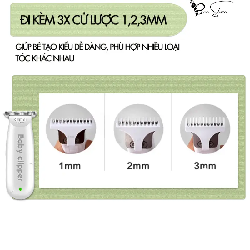 [ BH 12 THÁNG] TÔNG ĐƠ CẮT TÓC TRẺ EM, TÔNG ĐƠ, TĂNG ĐƠ CHO TRẺ SƠ SINH Cho Bé Voi toner cắt tóc  cho bé tong  doc tông  đơ không tiếng 4