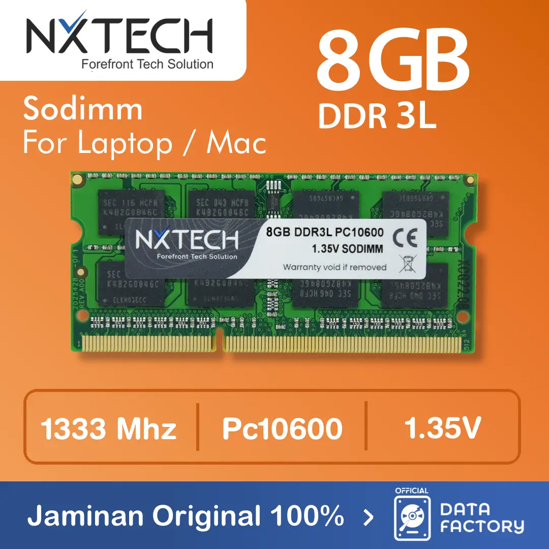 RAM LAPTOP NXTECH DDR3L 8GB PC10600 / 1333Mhz 1.35V SODIMM MEMORY DDR3