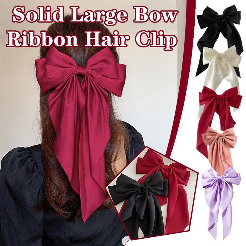 Product Introduction of Korea Elegant Long Bow Hairpin Large Ribbon Hair Clip Ribbon Clip Bow Grip Floating Braid Clip S2H9 22