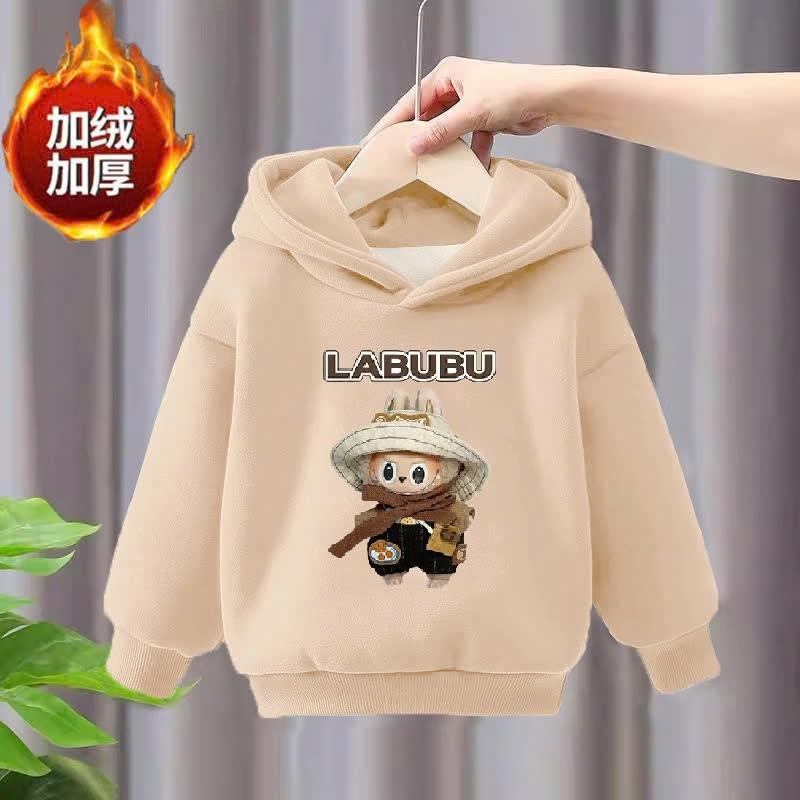 Product Introduction of Áo nỉ hoodie có mũ bé gái 18-45kg, áo bé gái 4-15 tuổi mẫu labubu phong cách cá tính , vải mềm mát ,hàng may kĨ 3