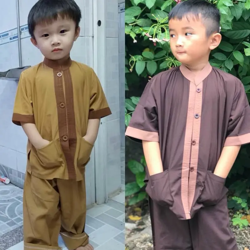 Đồ Lam Đi Chùa Cho Bé Trai # Lãnh Tụ Phối Bé Trai Gái # Đồ Bộ Bé# Quần Áo Bé Jean Sơ Mi 1