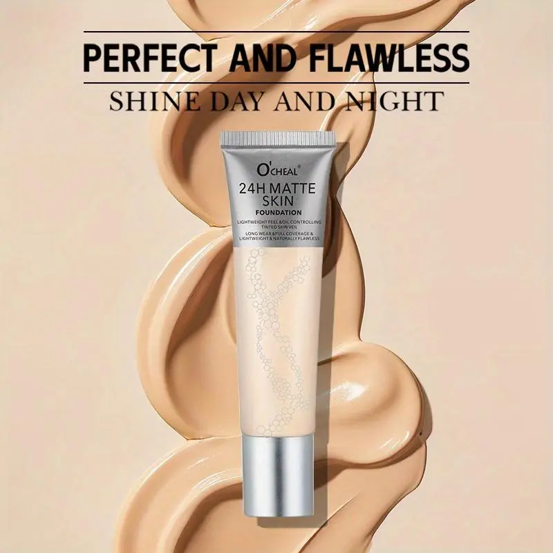 Long Lasting Matte Foundation, 1 Count Oil Control Moisturizing Foundation, Full Coverage Flawless Makeup Cream, Makeup Product for Women & Girls, Cosmetic 7