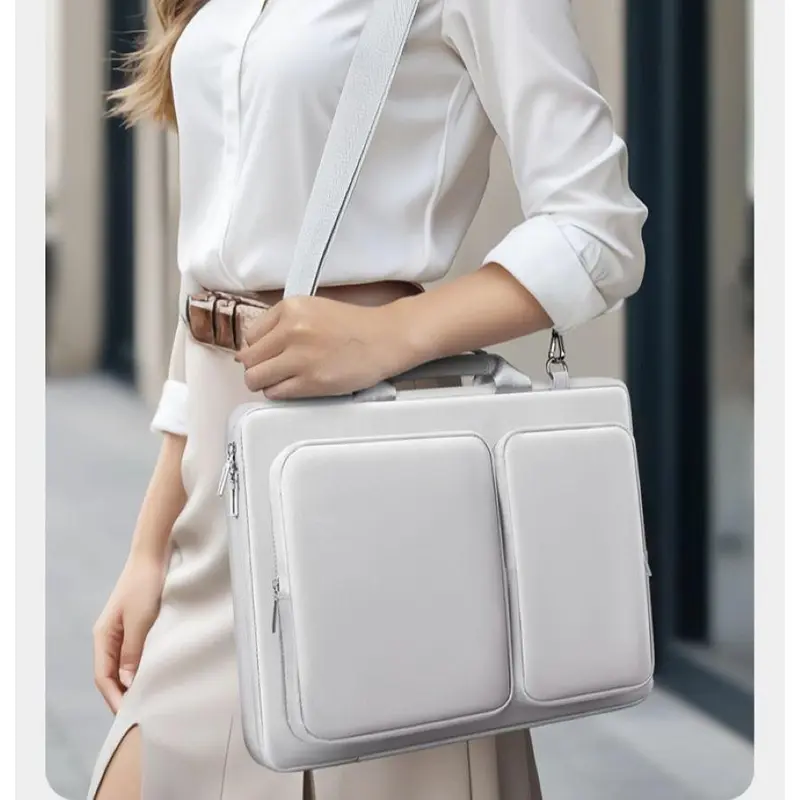 Omarando Solid Color Laptop Sleeve Bag with Shoulder Strap, Laptop Protective Case, Tablet & Computer Accessories for MacBook Air Pro 7