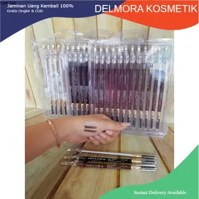 (PER BOX BISA MIX) PENSIL ALIS IMPLORA / PENSIL ALIS LOKAL BPOM  hitam, coklat, drakbrown,greybrown