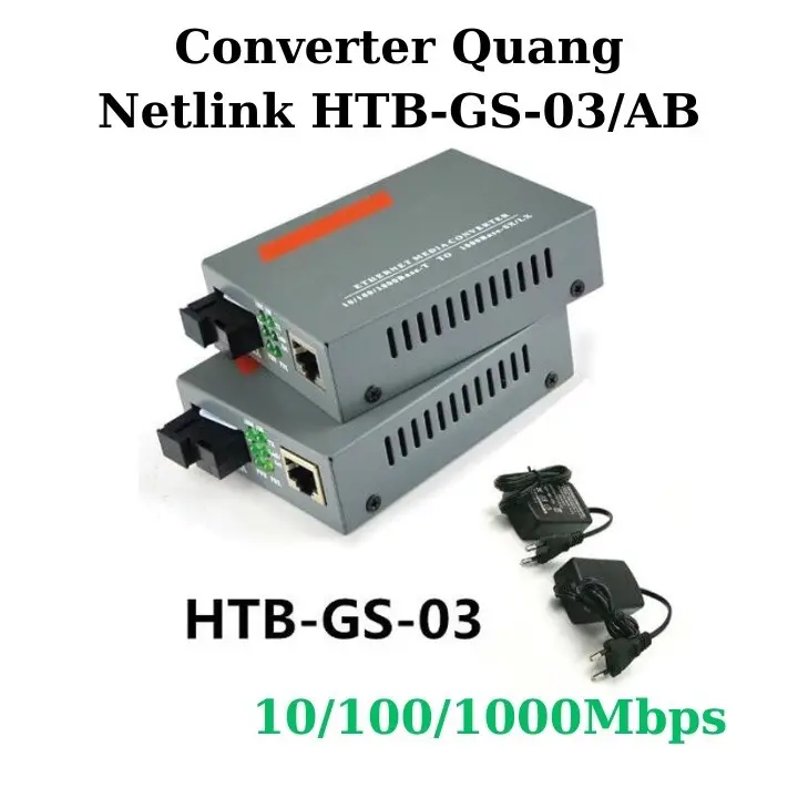 Bộ chuyển đổi quang điện GS-03, 1000Mbs, 1 bộ gồm 2 cục A và B.