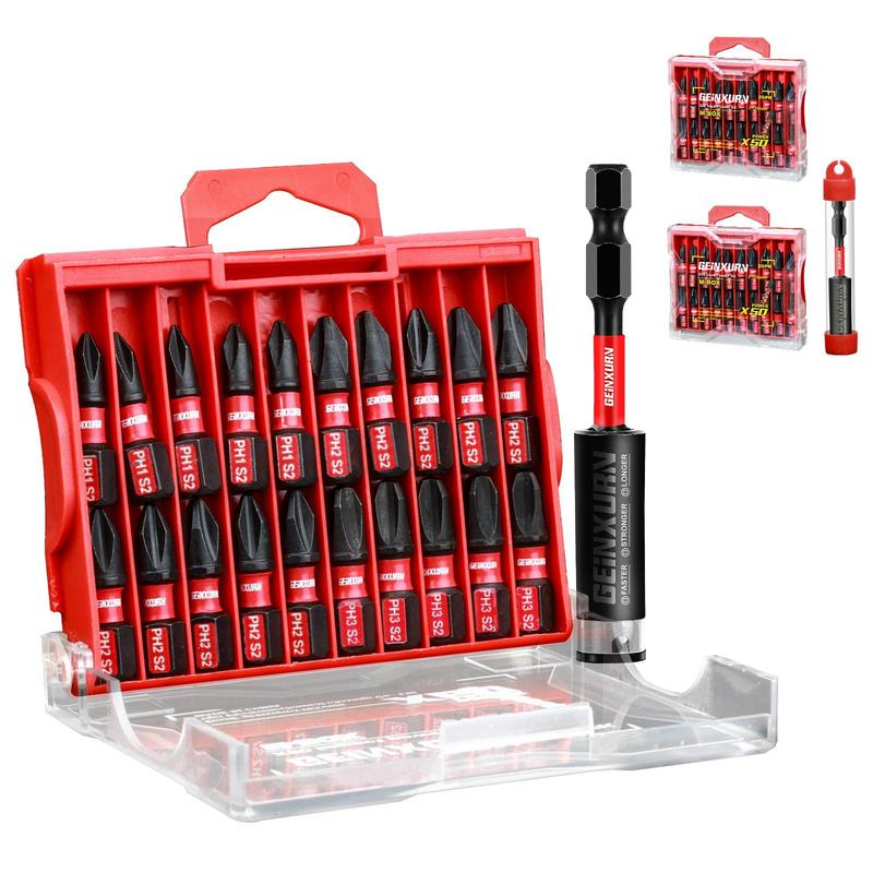 Mixed Impact Magnetic Phillips Screwdriver Set, S2 Alloy Steel Screwdriver Bit Set with Storage Box, Professional Tool Kit for Home & Office 3