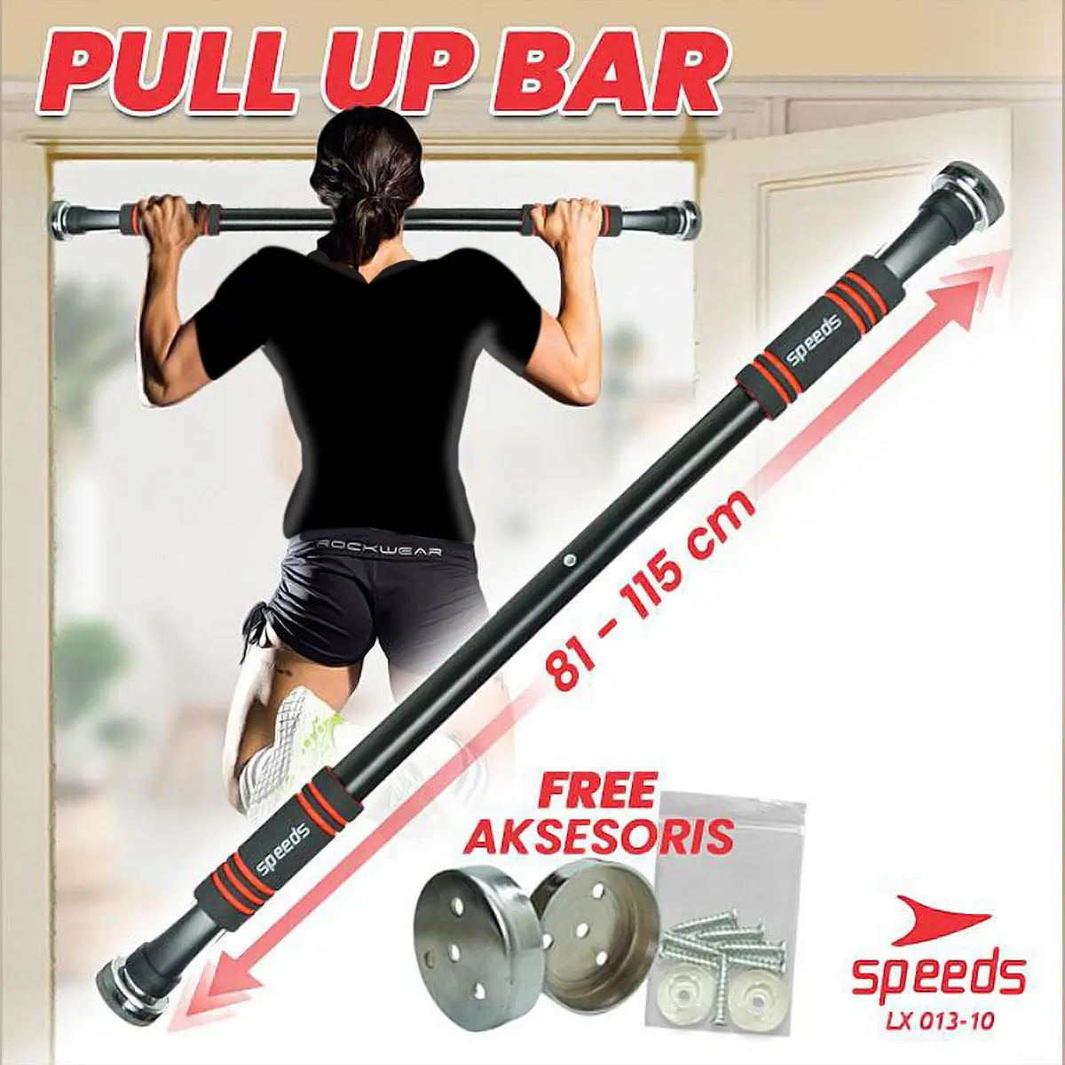 Speeds Pull Up Bar Chin Up Tiang Pull Up Alat Olahraga Otot Tangan Scapula Outdoor Indonesia 013-10