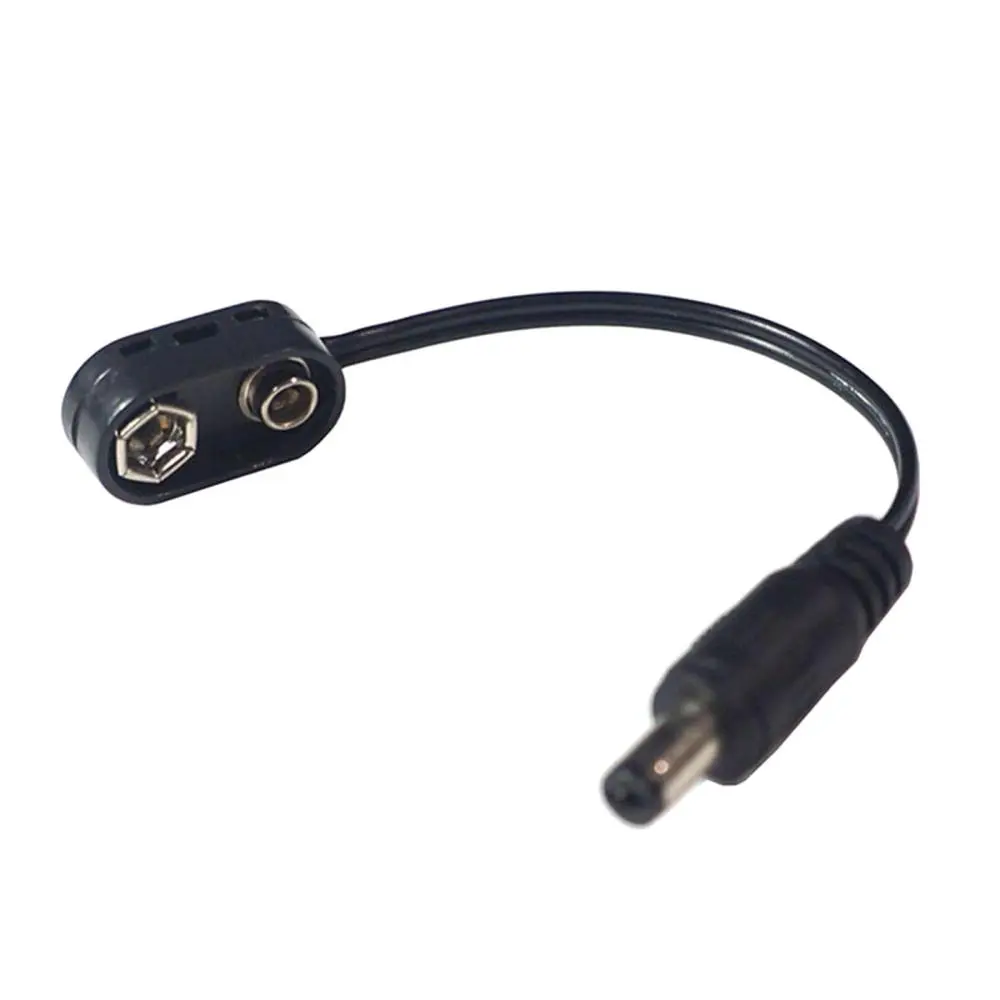 9 Volt Adapter for Guitar, Electric Guitars Pedal Power Cable Battery Male Connector Effector External Battery Buckle Cable 15cm Length
