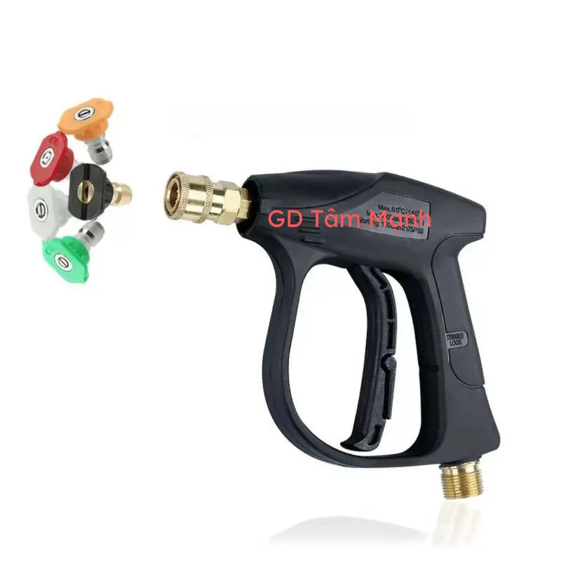 Bộ vòi xịt phun bọt tuyết rửa xe 1L lắp máy rửa xe áp lực cao và 5 béc xịt góc độ. 6