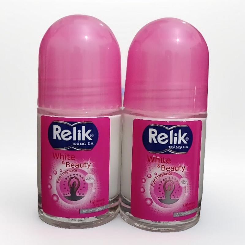 Combo 2 chai Lăn Khử Mùi Trắng Da RELIK White & Beauty Nữ Màu Hồng 25ml. 3