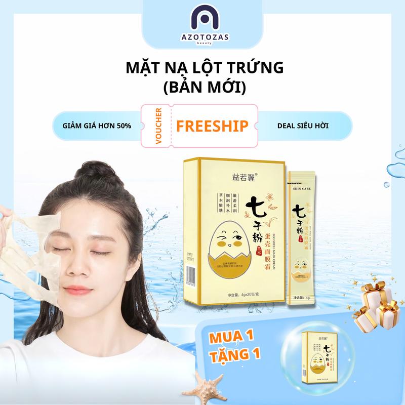 (Bản mới mua 1 tặng 2) Hộp 20 Gói Mặt Nạ Trứng Giúp Làm Trắng Da, Dưỡng Ẩm Da, Giúp Thu Nhỏ Lỗ Chân Lông, Skincare Cho Mặt Nam Nữ Làm Đẹp Da Đắp Mặt