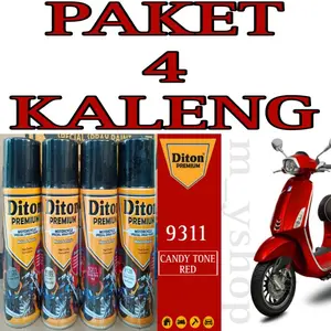 PAKET 4 KALENG pilok pilox diton premium CANDYTONE RED 9311 candy red 9311 merah bening 400cc
