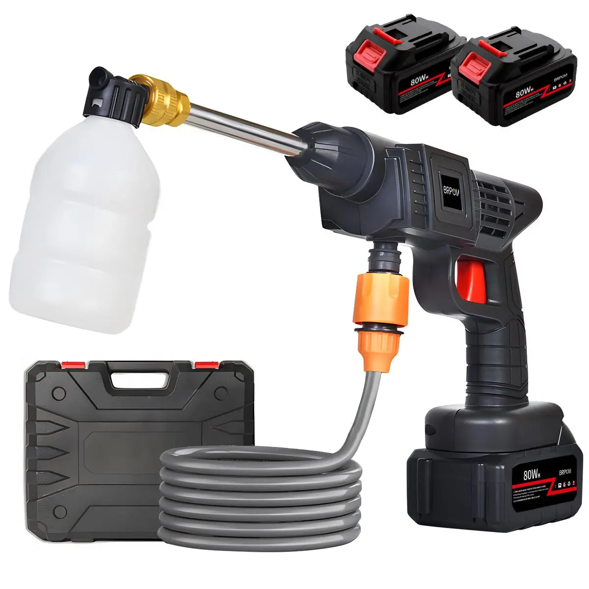 Portable Cordless High Pressure Electric Car Wash, 80Wh Electric Car Wash with Car Wash Nozzle Accessory, Home Garden, High Pressure Cleaner, Car Accessory