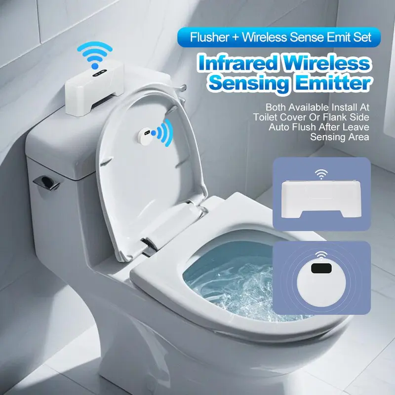 Toilet Smart Sensor Flush, Automatic Sensor Flushing Toilet Set, Household Electric Pressure Control Toilet, Bathroom Fixtures for Home Use 6