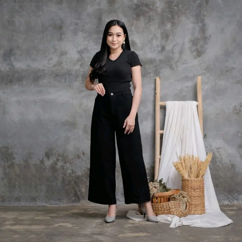 CELANA KULOT MOZZA jeans WANITA MASA KINI CELANA CULLOT Polos