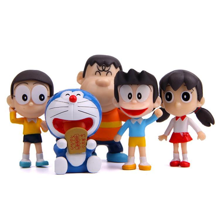  Bộ 05 nhân vật Doraemon Xuka Xeko Chaien Nobita cho các bạn trang trí bàn làm việc DIY Đồ Chơi Toy Mô Hình 