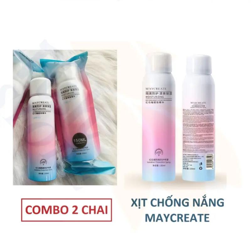 Combo 2 Chai Xịt Chống Nắng Body Maycreate 150ml/ Chai Nội Địa Trung