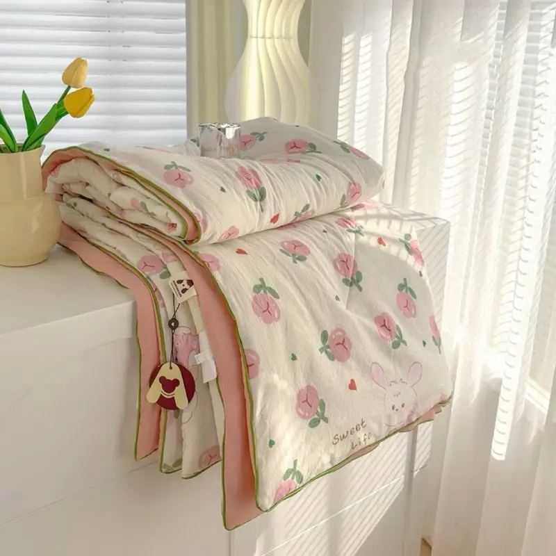 Chăn Hè Cotton Đũi Xơ Đậu Nành, Mền Bông Mềm Mại Thoáng Mát 3