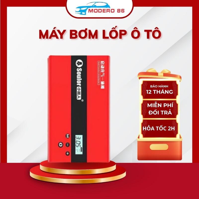 Máy Bơm Lốp Ô Tô Kiêm Kích Bình Ắc Quy Xe Ô Tô Kích Bình Soulor Chính Hãng Nhỏ Gọn Tiện Dụng